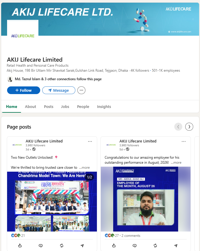 Akij Lifecare LinkedIn